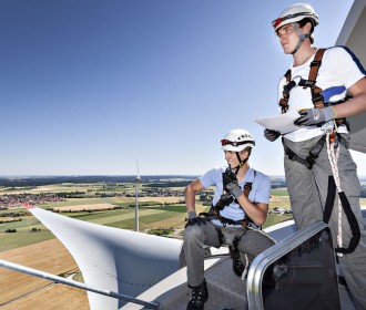 Energiewende in der Praxis: Der EnBW-Windpark in Berghühlen.