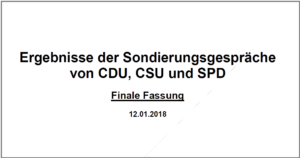 Riesenchance ? Die Ergebnisse der Sondierung von CDU, CSU und SPD 